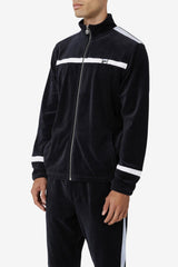 FILA Ravid Velour Jacket 001 BLACK / WHITE / SKYWAY | Men Sweaters &amp; Outerwear