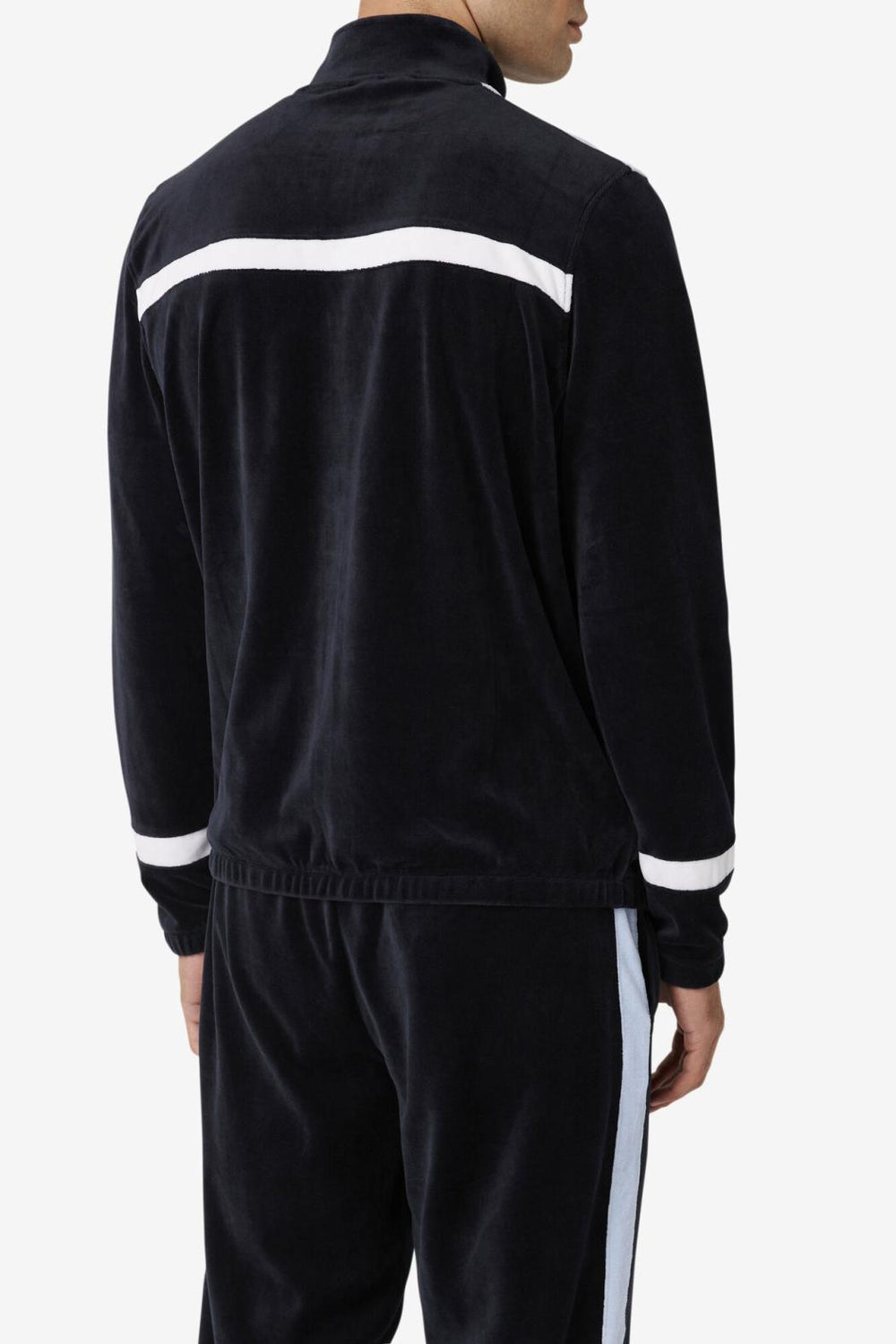 FILA Ravid Velour Jacket 001 BLACK / WHITE / SKYWAY | Men Sweaters &amp; Outerwear