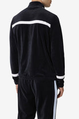 FILA Ravid Velour Jacket 001 BLACK / WHITE / SKYWAY | Men Sweaters &amp; Outerwear