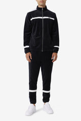 FILA Ravid Velour Jacket 001 BLACK / WHITE / SKYWAY | Men Sweaters &amp; Outerwear