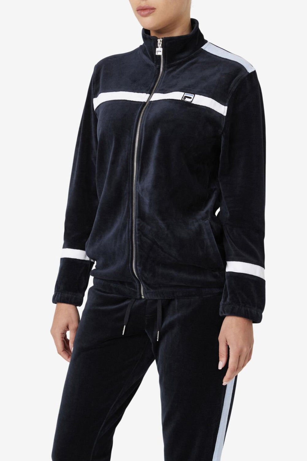 FILA Ravid Velour Jacket 001 BLACK / WHITE / SKYWAY | Men Sweaters &amp; Outerwear