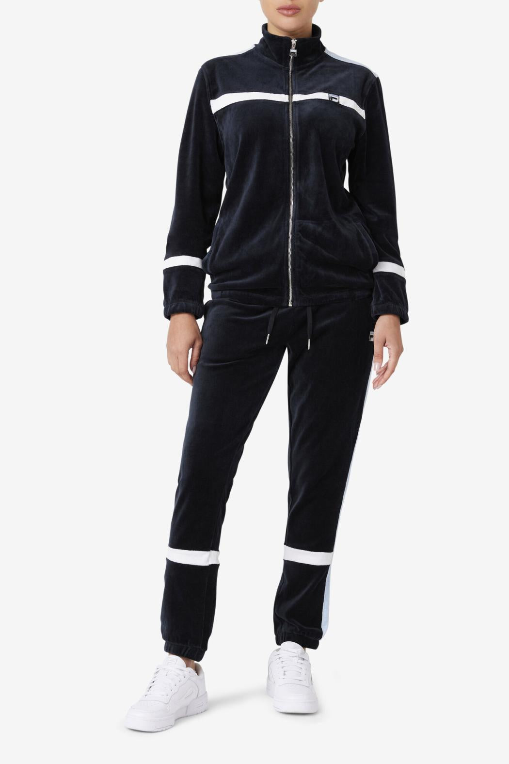 FILA Ravid Velour Jacket 001 BLACK / WHITE / SKYWAY | Men Sweaters &amp; Outerwear