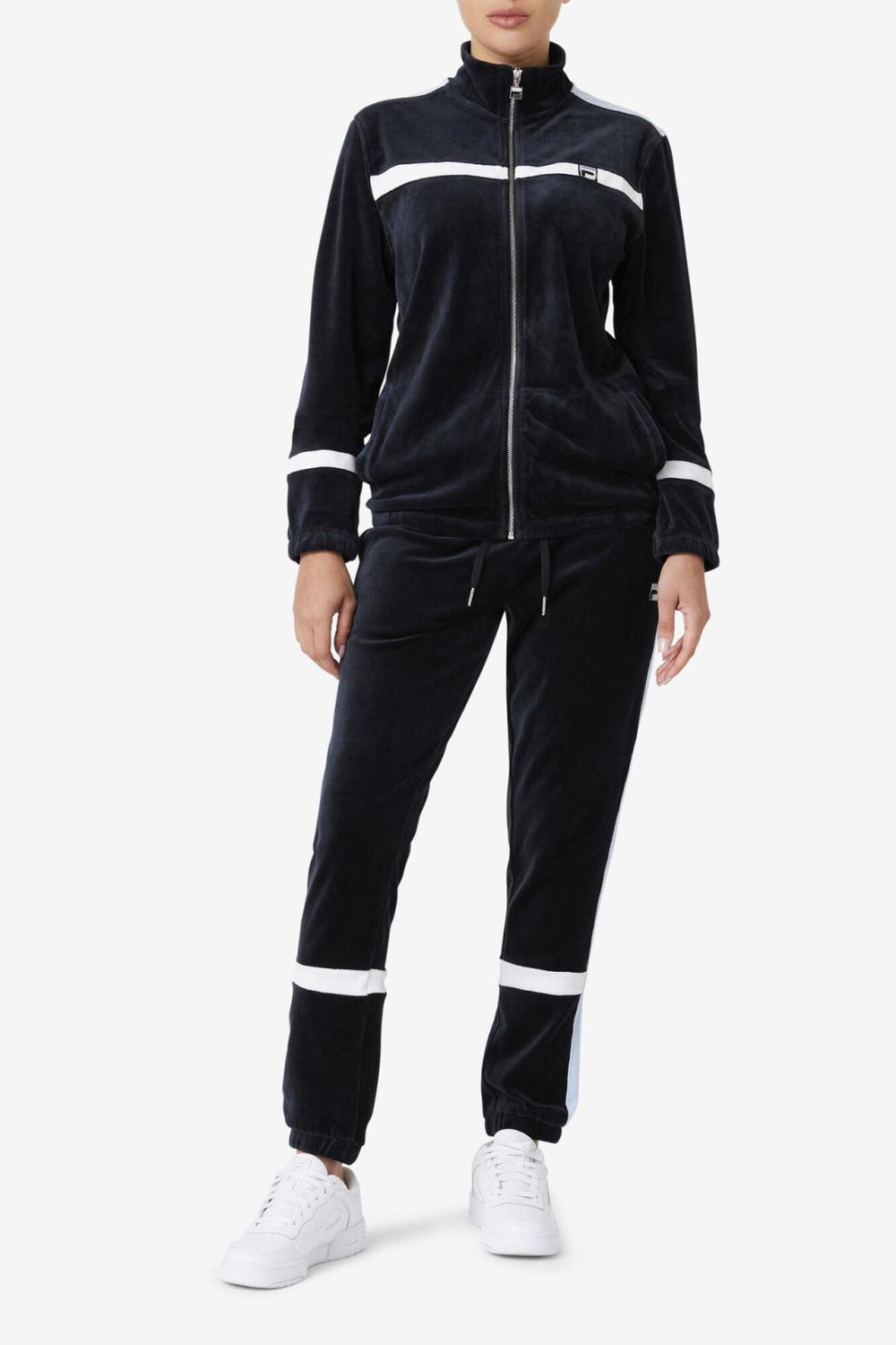 FILA Ravid Velour Jacket 001 BLACK / WHITE / SKYWAY | Men Sweaters &amp; Outerwear