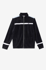 FILA Ravid Velour Jacket 001 BLACK / WHITE / SKYWAY | Men Sweaters &amp; Outerwear