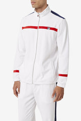FILA Ravid Velour Jacket 100 WHITE / FILA RED / FILA NAVY | Men Sweaters &amp; Outerwear