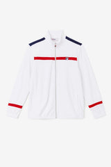 FILA Ravid Velour Jacket 100 WHITE / FILA RED / FILA NAVY | Men Sweaters &amp; Outerwear