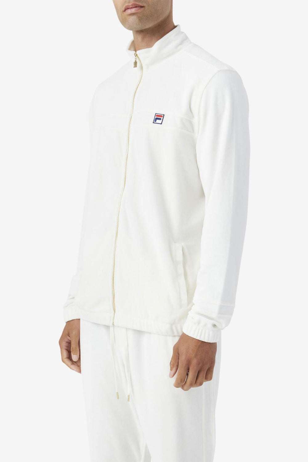 FILA Ravid Velour Jacket 172 EGRET | Men Sweatsuits &amp; Tracksuits