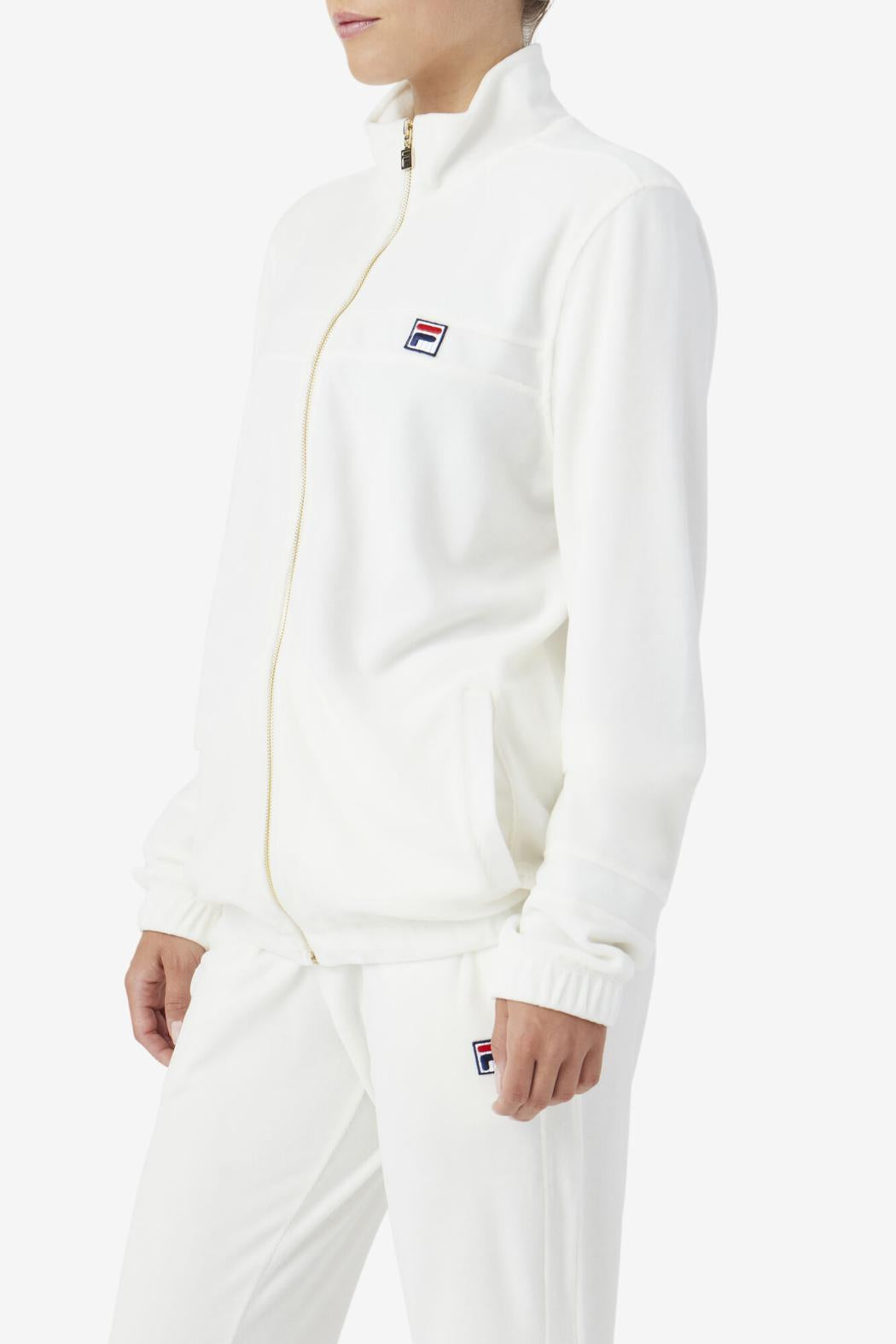 FILA Ravid Velour Jacket 172 EGRET | Men Sweatsuits &amp; Tracksuits