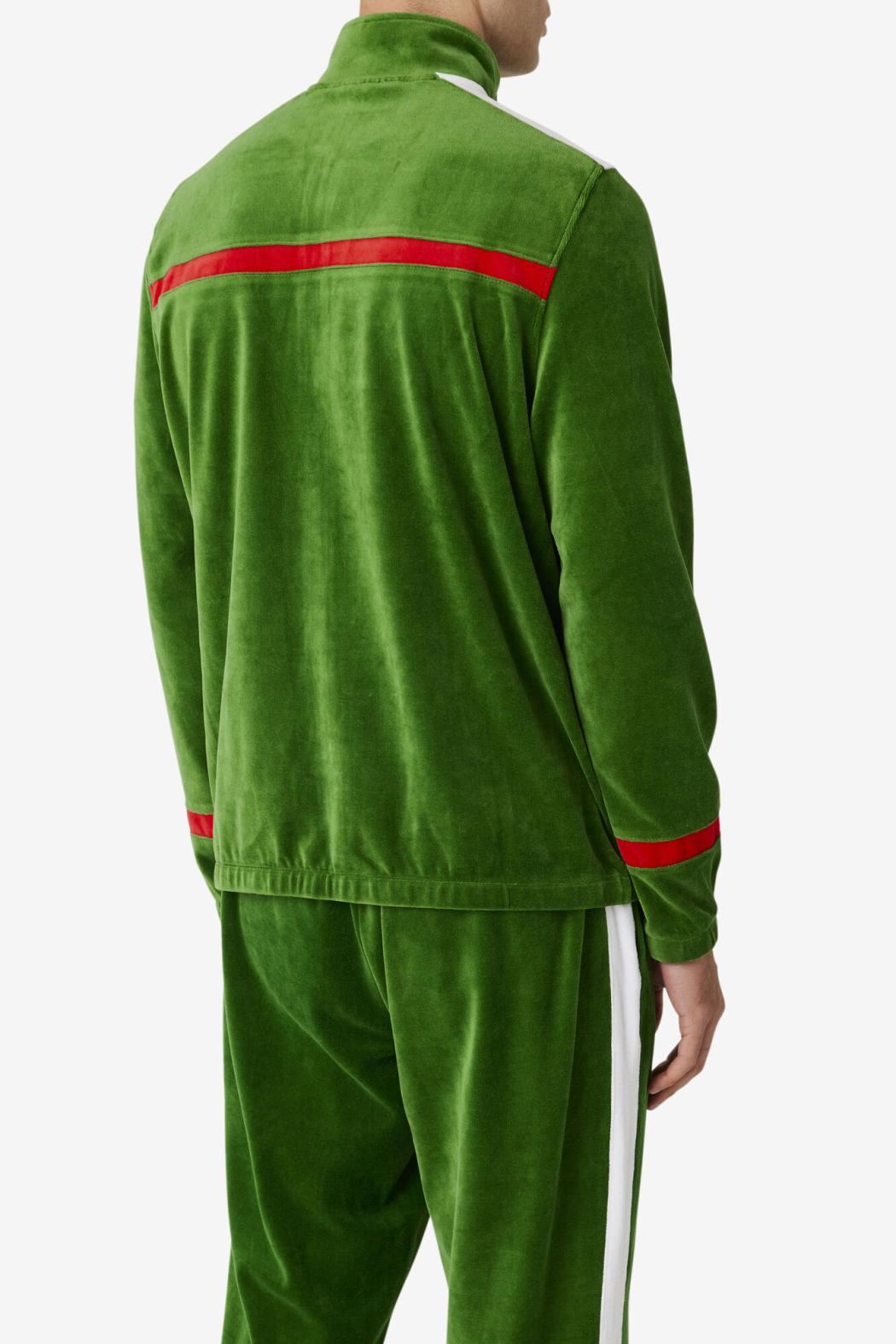 FILA Ravid Velour Jacket 341 FORMAL GARDEN / WHITE / FILA RED | Men Sweaters &amp; Outerwear