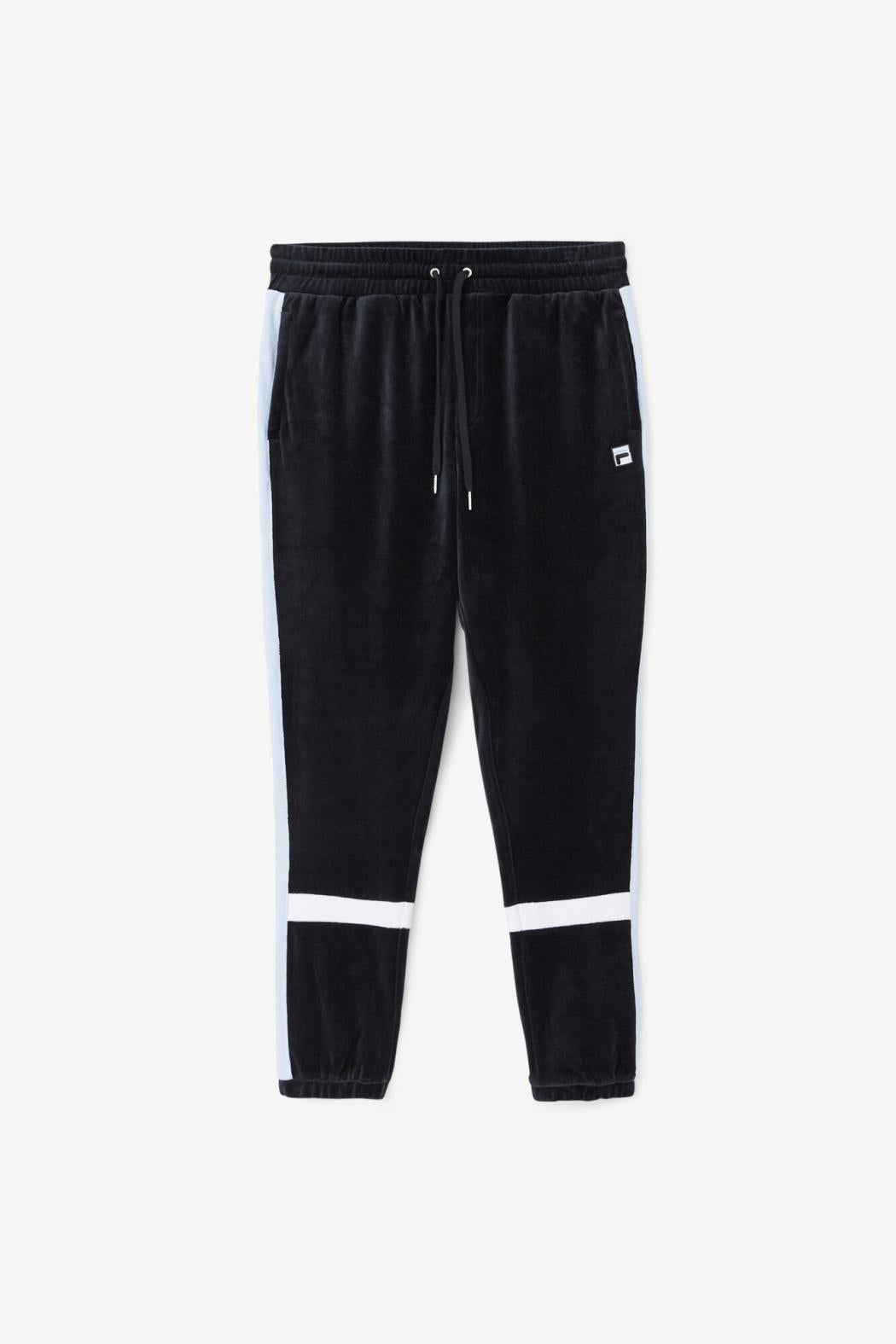 FILA Ravid Velour Pant 001 BLACK / SKYWAY / WHITE | Men Pants &amp; Shorts