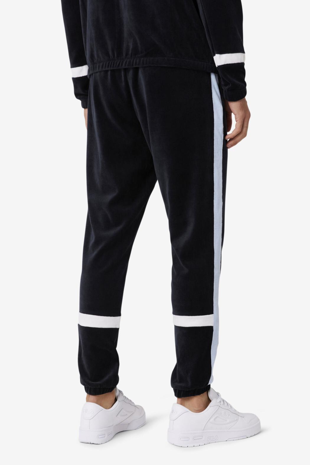 FILA Ravid Velour Pant 001 BLACK / SKYWAY / WHITE | Men Pants &amp; Shorts