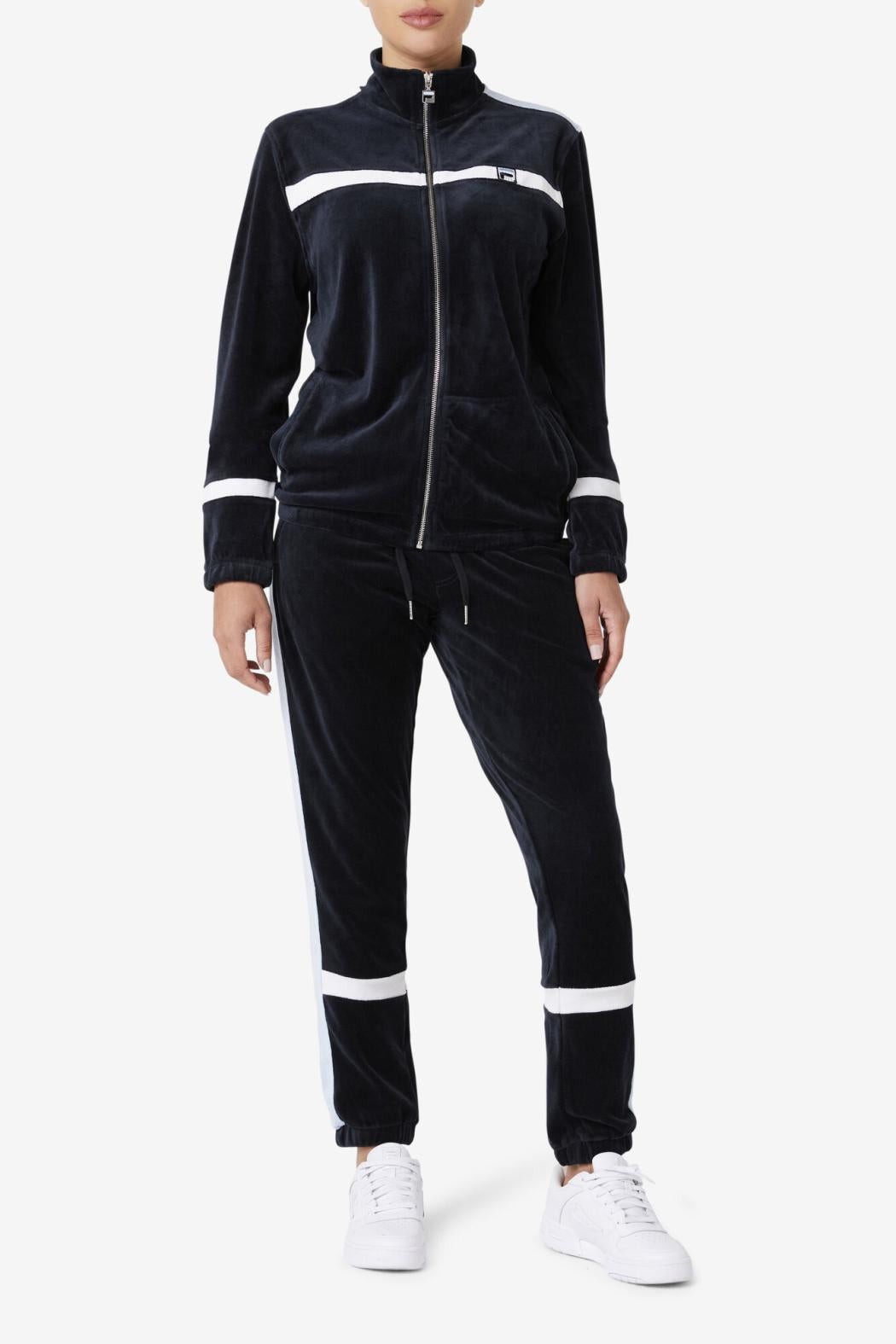 FILA Ravid Velour Pant 001 BLACK / SKYWAY / WHITE | Men Pants &amp; Shorts