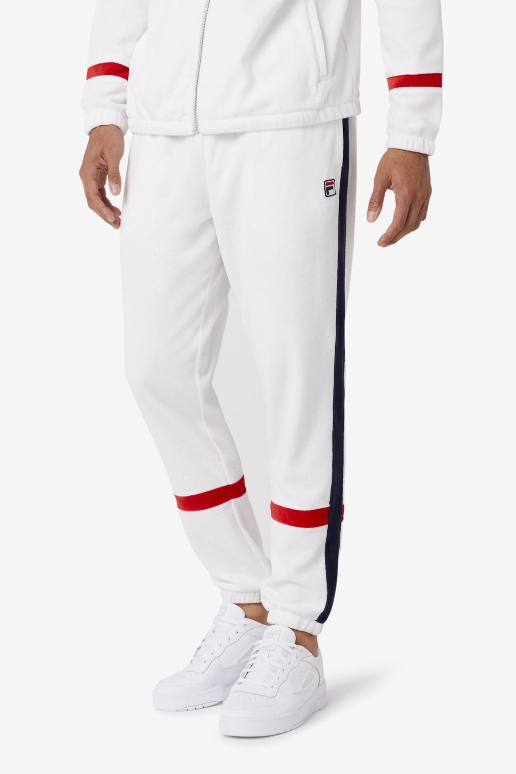 FILA Ravid Velour Pant 100 WHITE / FILA NAVY / FILA RED | Men Pants &amp; Shorts