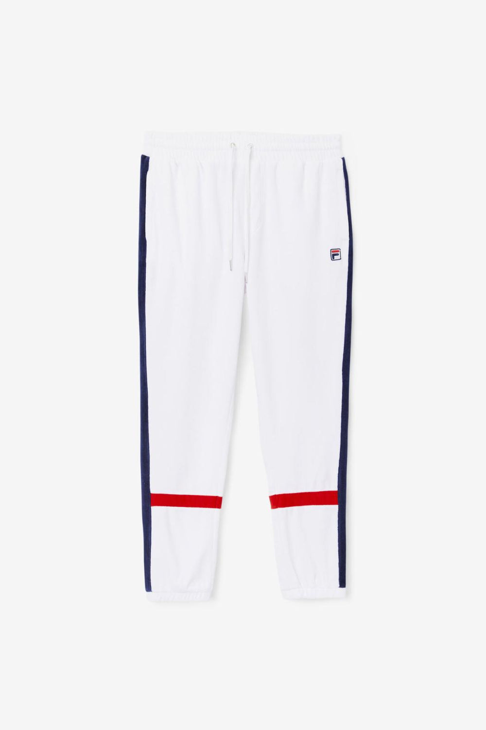 FILA Ravid Velour Pant 100 WHITE / FILA NAVY / FILA RED | Men Pants &amp; Shorts