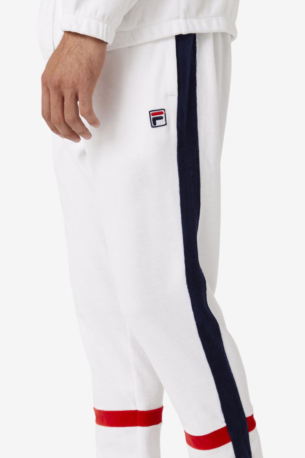 FILA Ravid Velour Pant 100 WHITE / FILA NAVY / FILA RED | Men Pants &amp; Shorts
