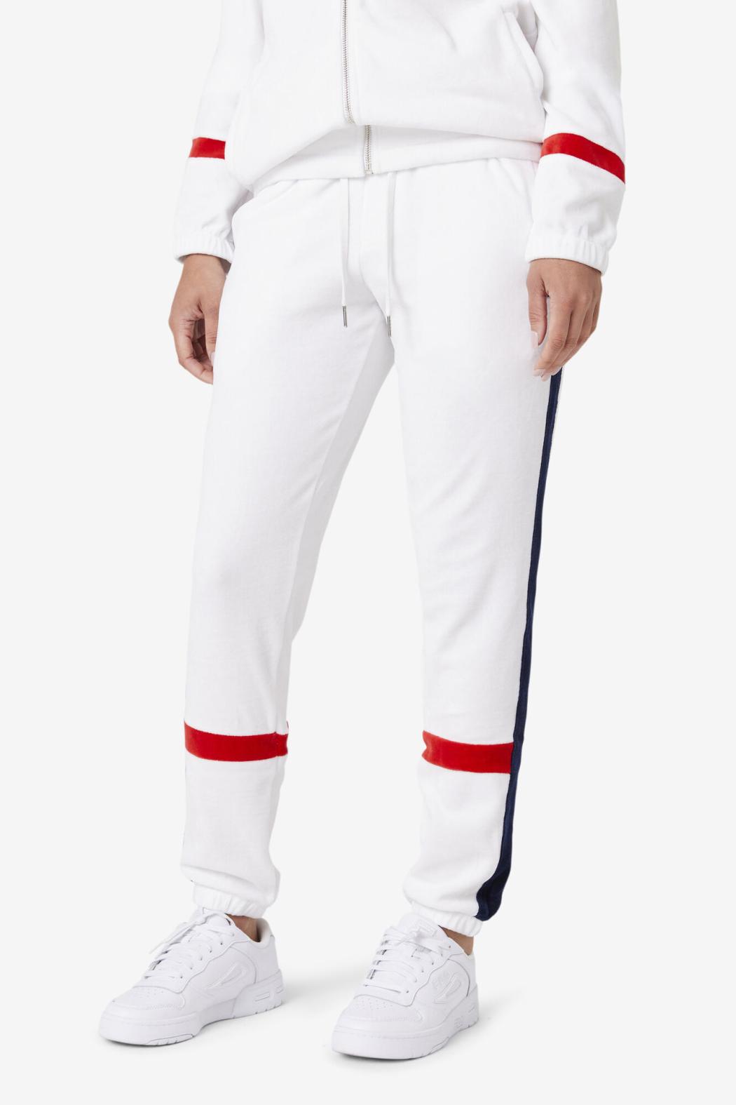 FILA Ravid Velour Pant 100 WHITE / FILA NAVY / FILA RED | Men Pants &amp; Shorts