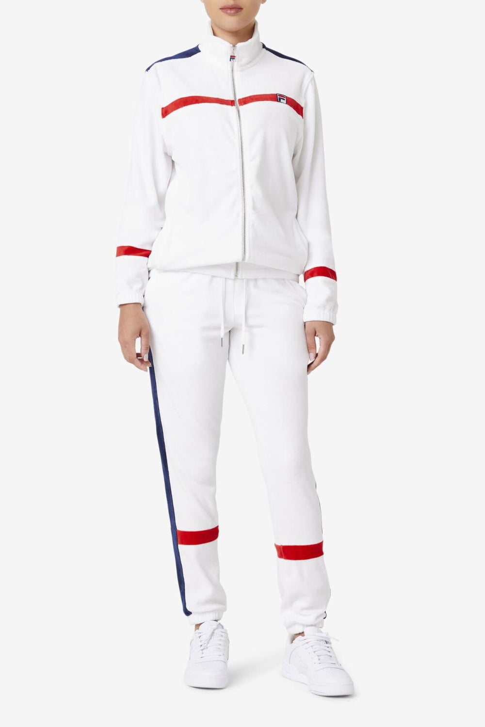 FILA Ravid Velour Pant 100 WHITE / FILA NAVY / FILA RED | Men Pants &amp; Shorts