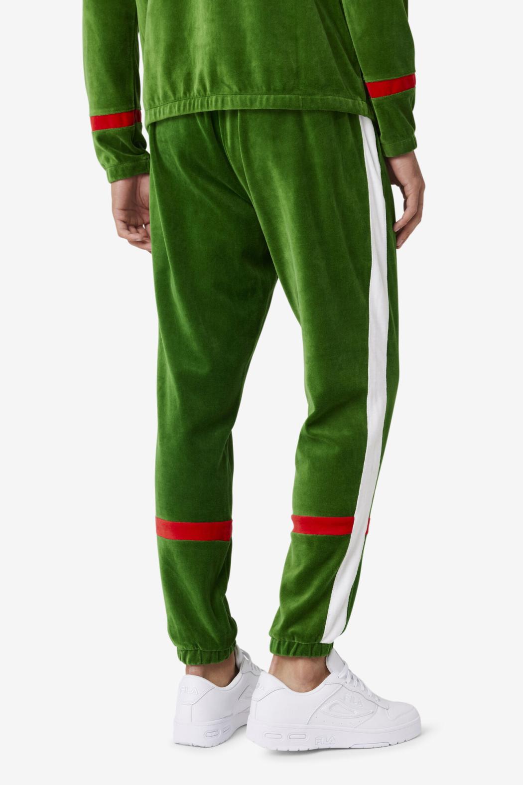 FILA Ravid Velour Pant 341 FORMAL GARDEN / WHITE / FILA RED | Men Pants &amp; Shorts