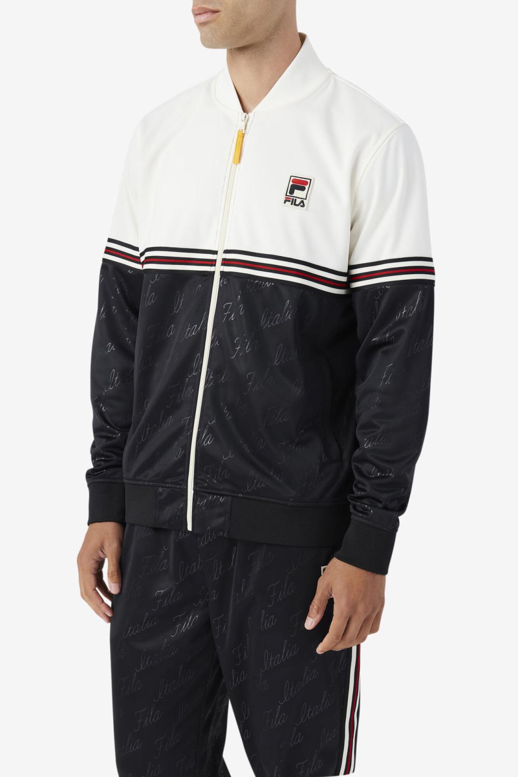 FILA Ridd Track Jacket 001 BLACK / GARDENIA / RADIANT YELLOW | Men Sweatsuits &amp; Tracksuits