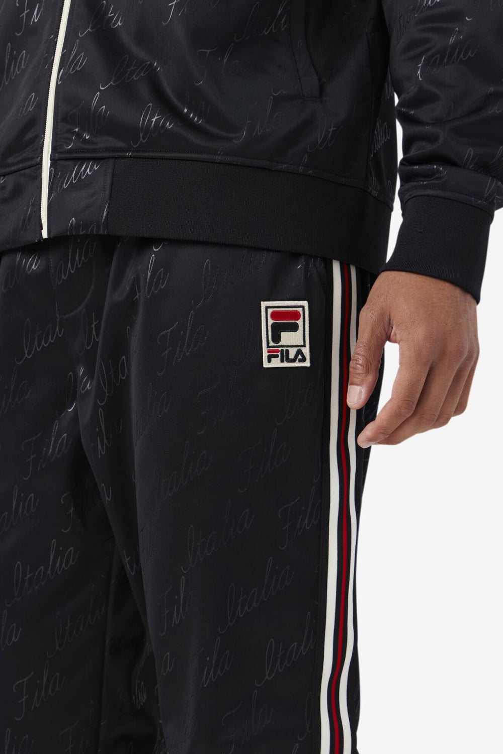 FILA Ridd Track Pant 001 BLACK / GARDENIA / RADIANT YELLOW | Men Sweatsuits &amp; Tracksuits
