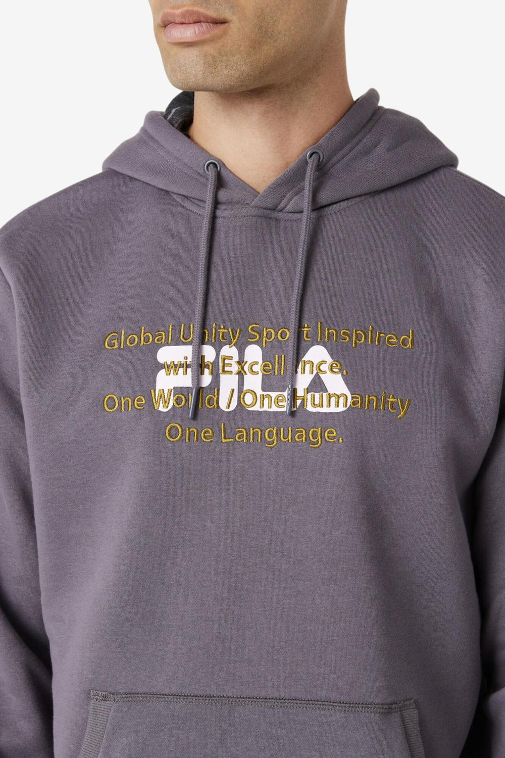 FILA Rondot Hoodie 078 THUNDERSTORM / WHITE / GOLDEN OLIVE | Men Sweatshirts &amp; Hoodies