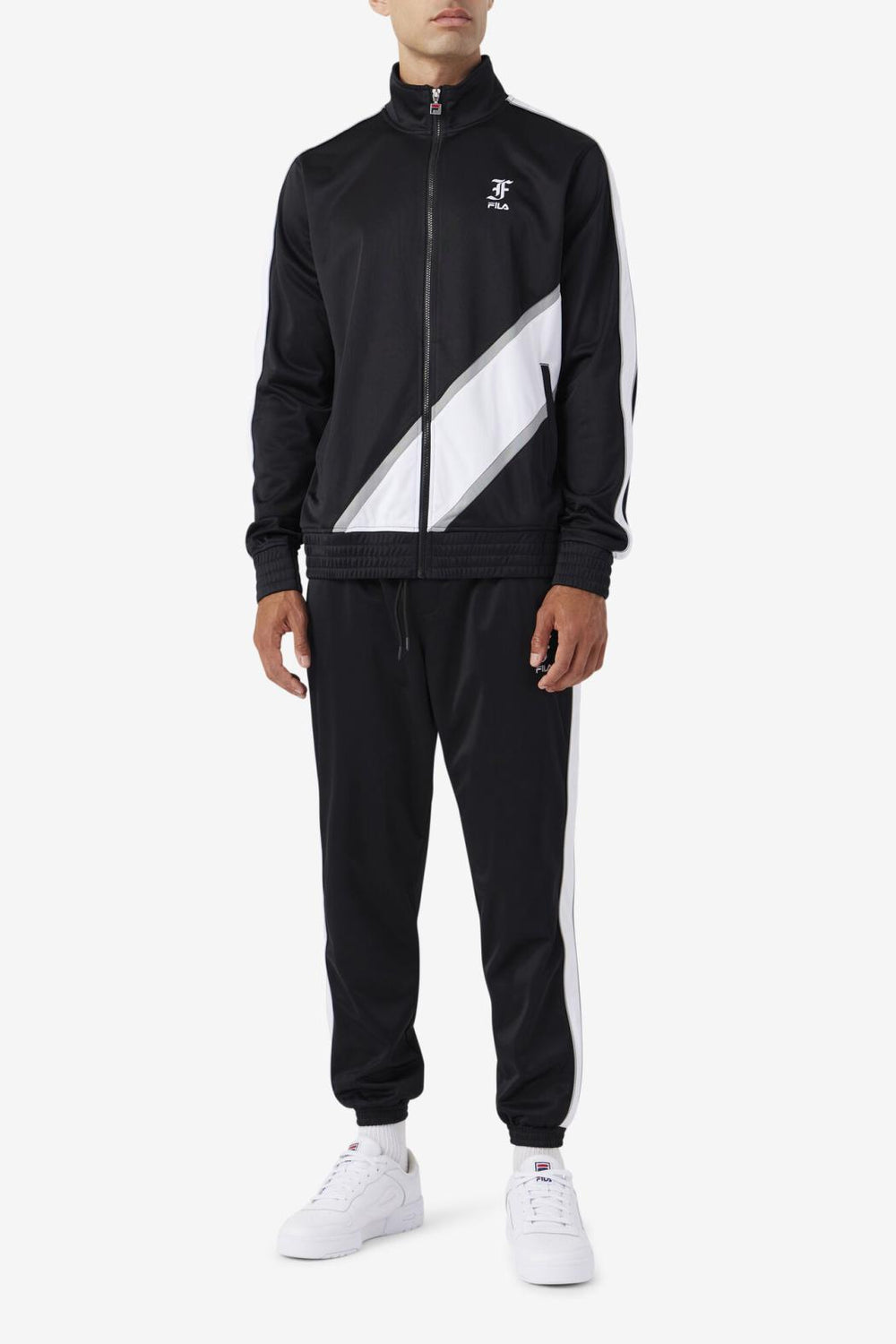 FILA Runi Track Pant 001 BLACK / WHITE / MONUMENT | Men Sweatsuits &amp; Tracksuits