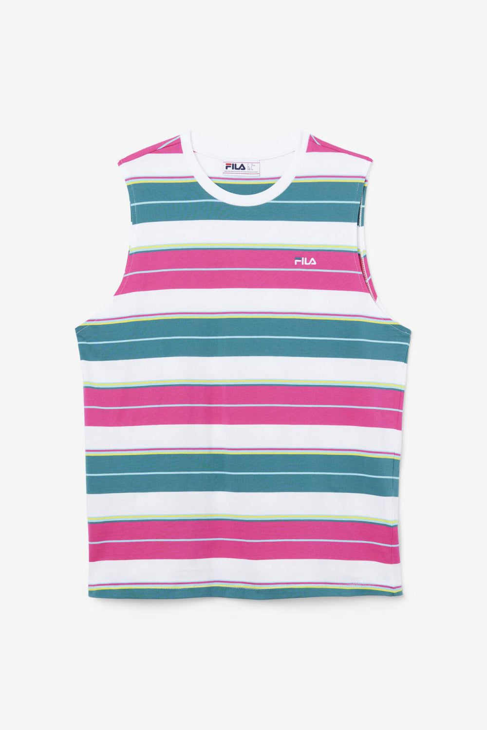 FILA Sandu Sleeveless Tee 100 WHITE / FUCHSIA PURPLE / BAYOU | Men Tops