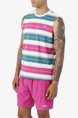 FILA Sandu Sleeveless Tee 100 WHITE / FUCHSIA PURPLE / BAYOU | Men Tops
