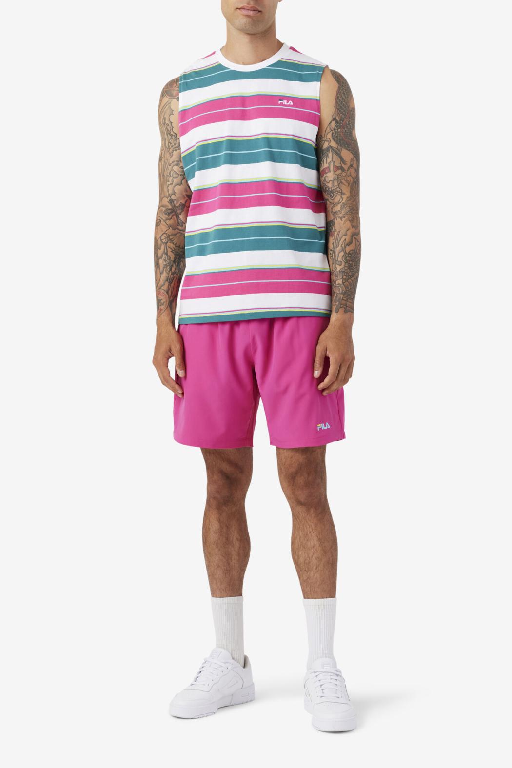 FILA Sandu Sleeveless Tee 100 WHITE / FUCHSIA PURPLE / BAYOU | Men Tops