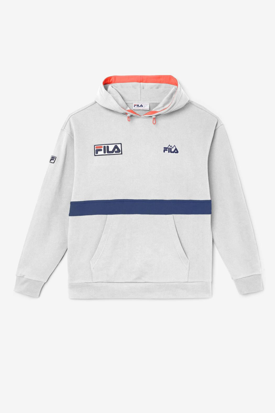 FILA Sanju Hoodie 149 PUMICE STONE / FRENCH NAVY / CHERRY TOMATO | Men Sweatshirts &amp; Hoodies