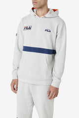 FILA Sanju Hoodie 149 PUMICE STONE / FRENCH NAVY / CHERRY TOMATO | Men Sweatshirts &amp; Hoodies