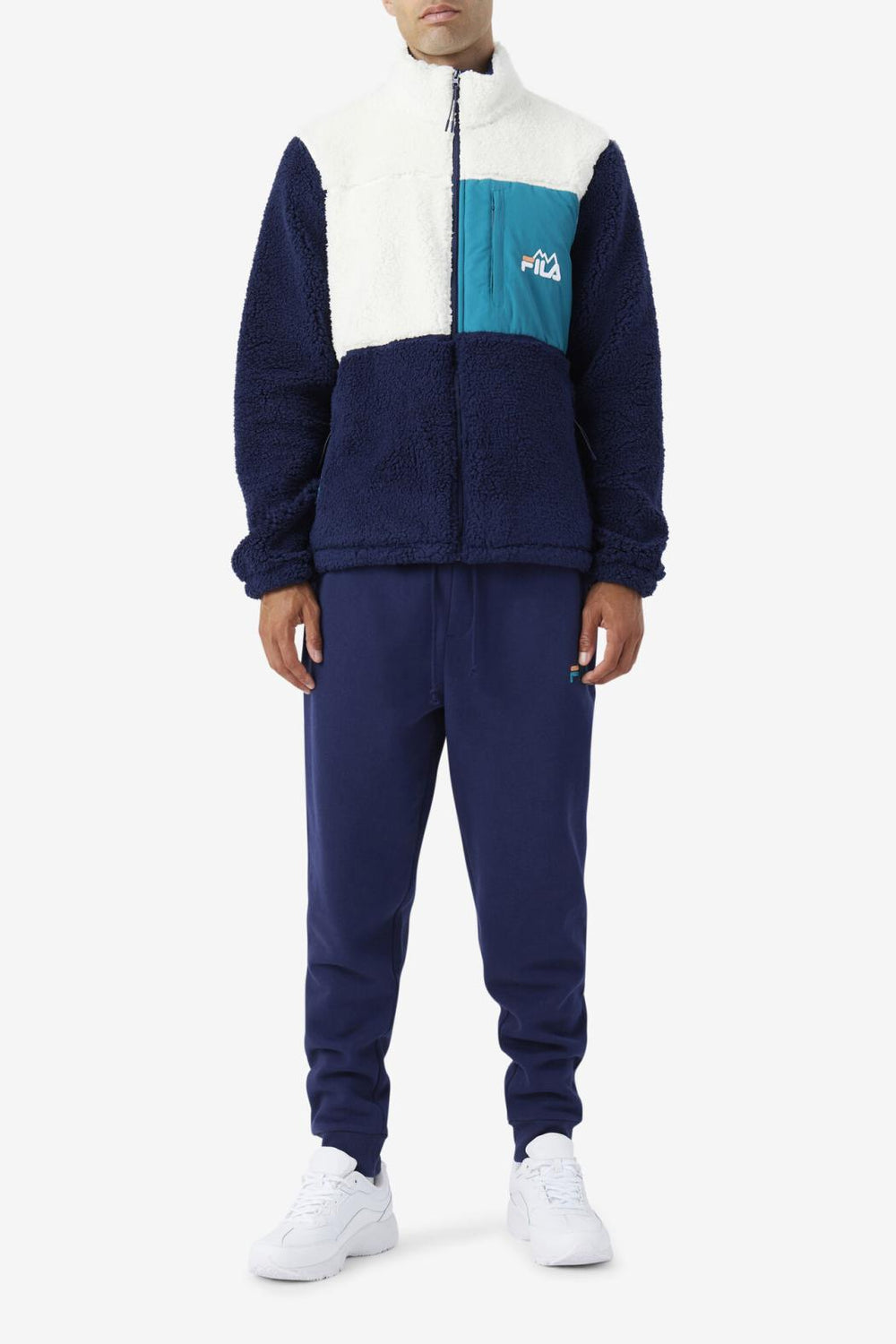 FILA Sans Jogger 410 FILA NAVY / DEEP LAKE / SHELL CORAL | Men Pants &amp; Shorts