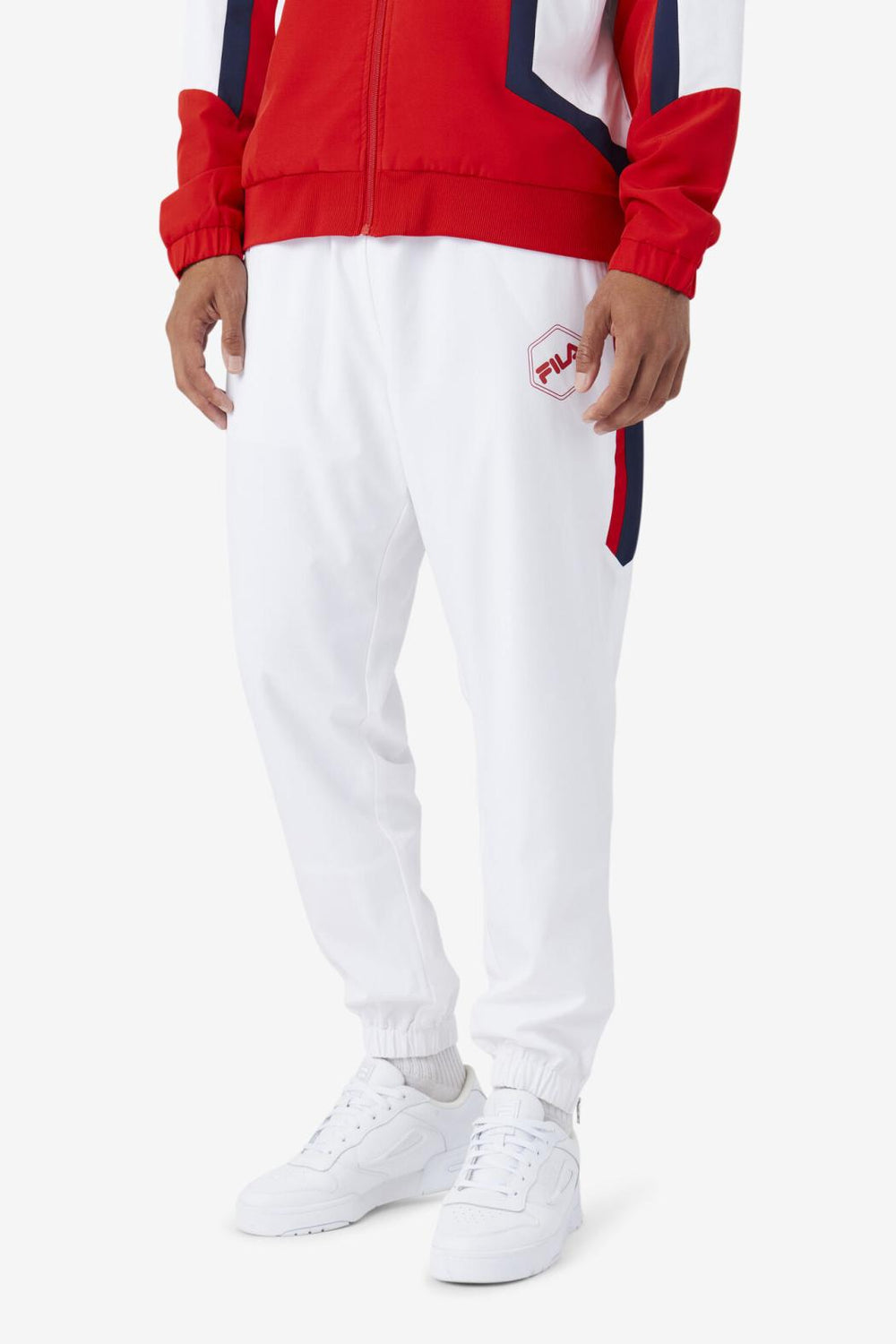FILA Sanz Windpant 100 WHITE / FILA NAVY / FILA RED | Men Pants &amp; Shorts