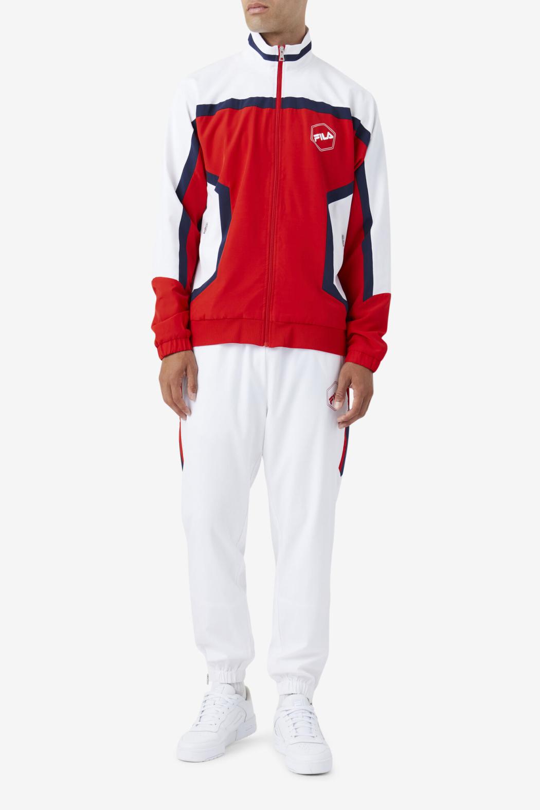 FILA Sanz Windpant 100 WHITE / FILA NAVY / FILA RED | Men Pants &amp; Shorts