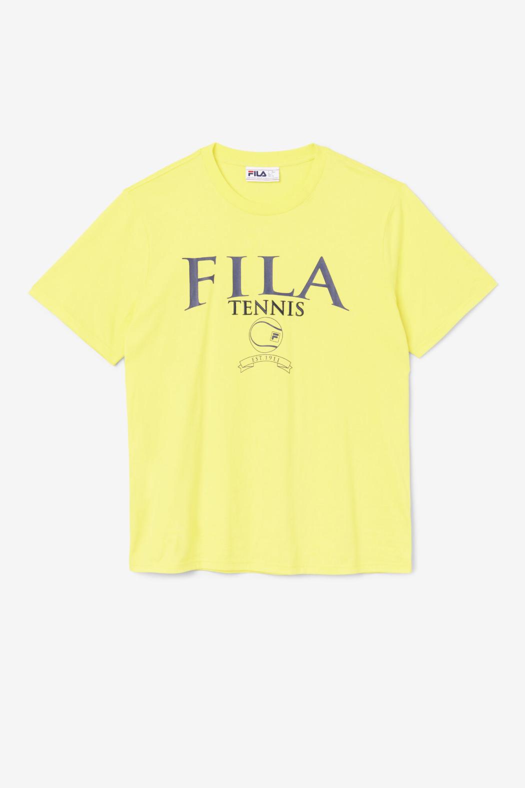 FILA Saran Tee 732 BLAZING YELLOW / FILA NAVY | Men Tops