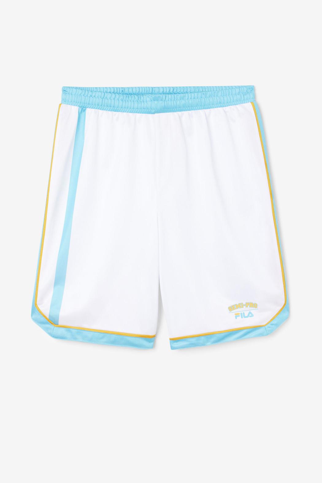 FILA Semi-Pro Basketball Short WHITE / SCUBA BLUE / RADIENT YELLOW | Men Pants &amp; Shorts