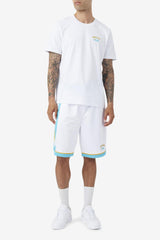 FILA Semi-Pro Basketball Short WHITE / SCUBA BLUE / RADIENT YELLOW | Men Pants &amp; Shorts