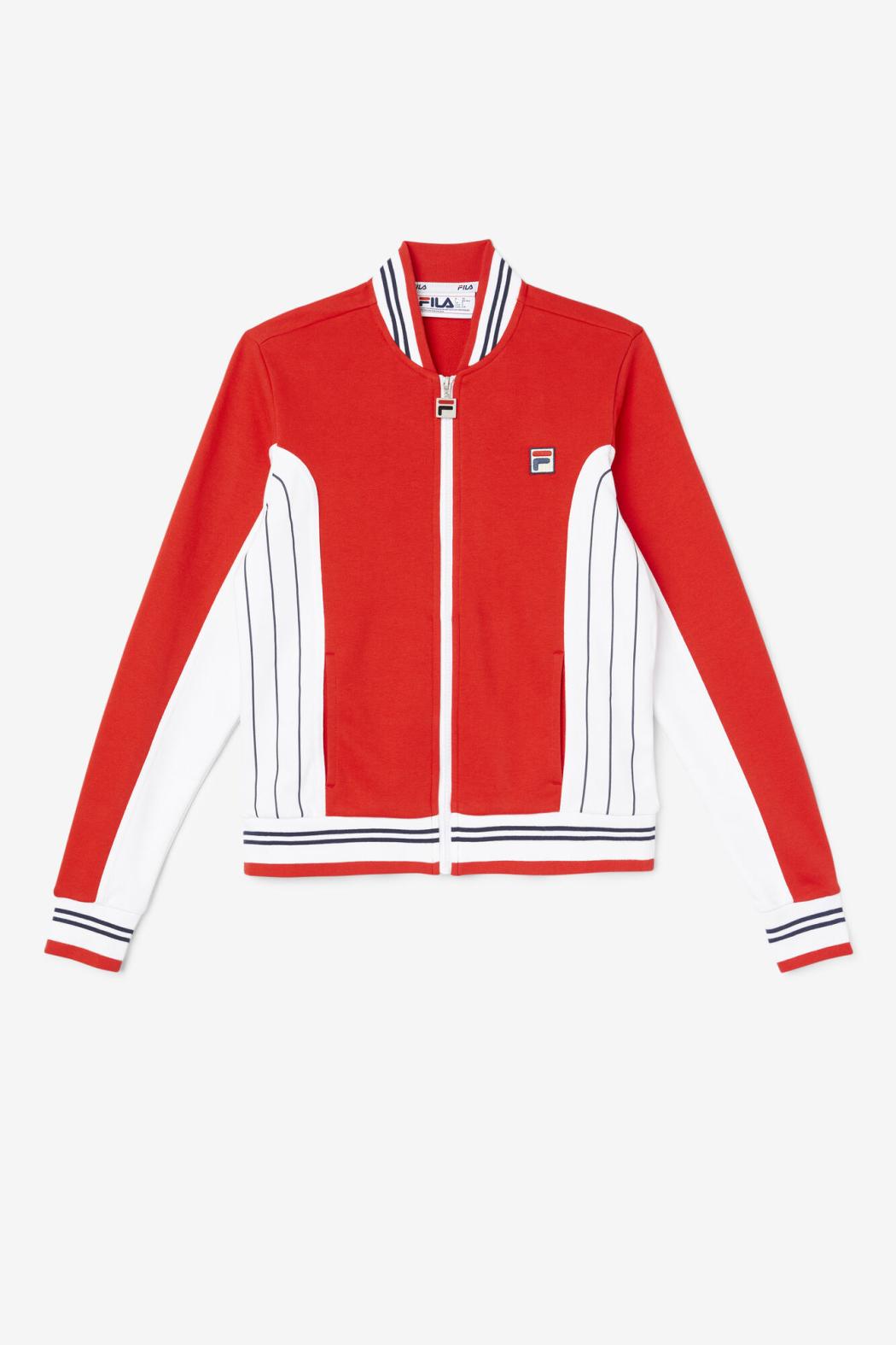 FILA Settanta II Jacket 622 RED / WHITE / FILA NAVY | Women Jackets &amp; Outerwear