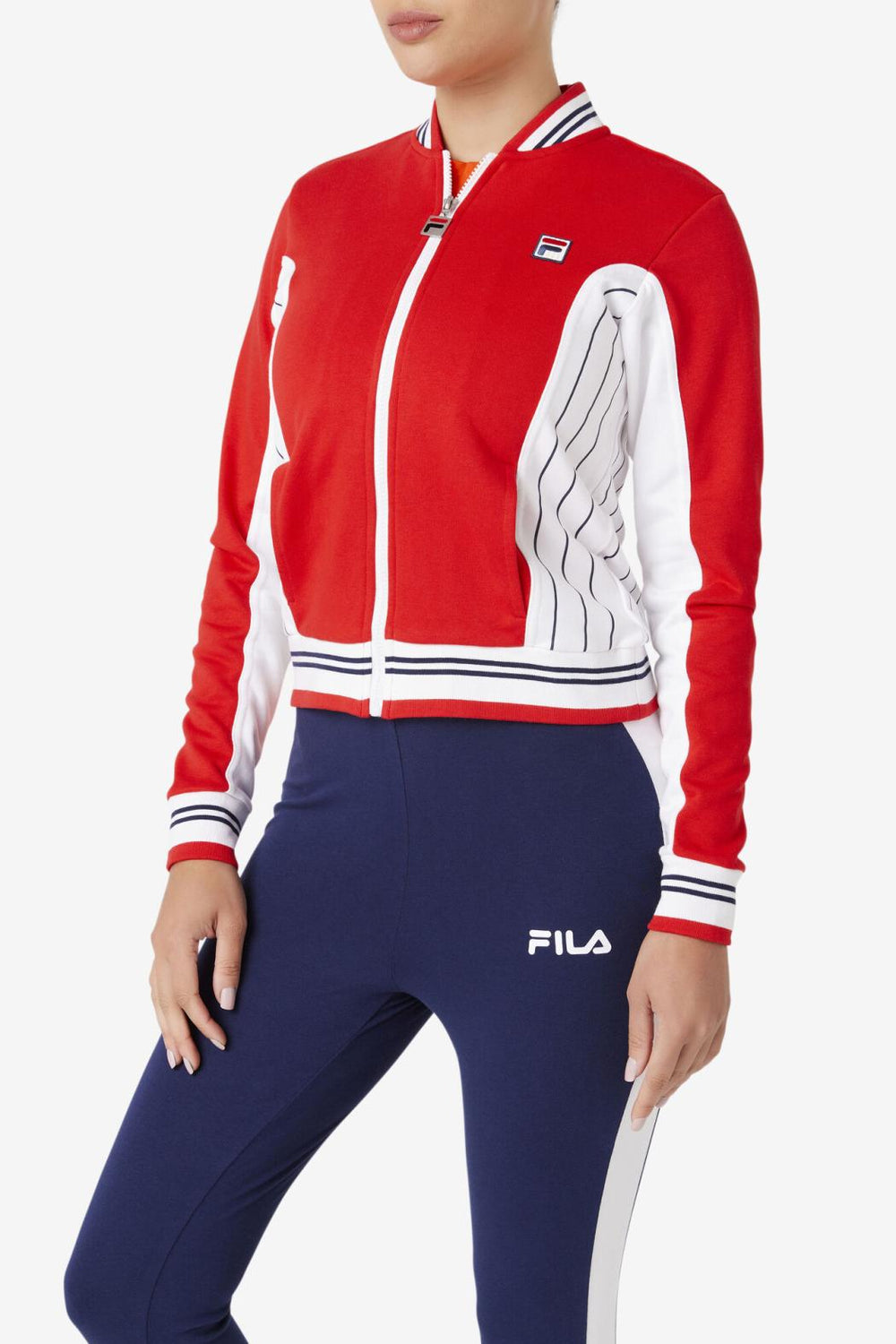 FILA Settanta II Jacket 622 RED / WHITE / FILA NAVY | Women Jackets &amp; Outerwear