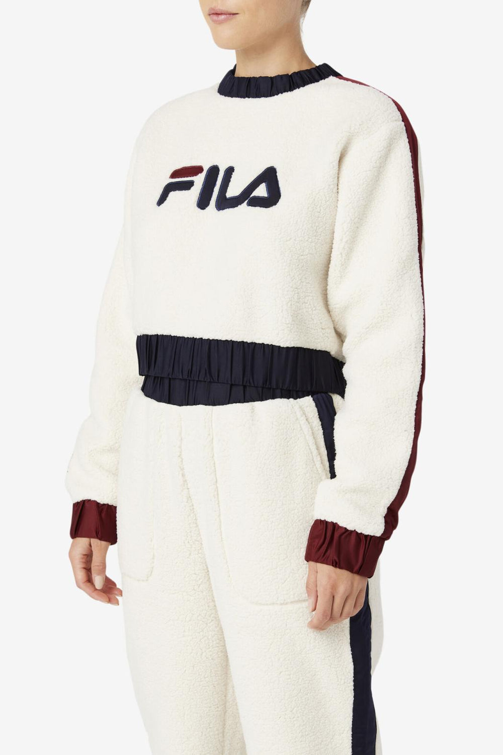 FILA Tabitha Crewneck 300 TOFU / PEACOAT / TAWNY PORT | Women Sweatsuits &amp; Tracksuits