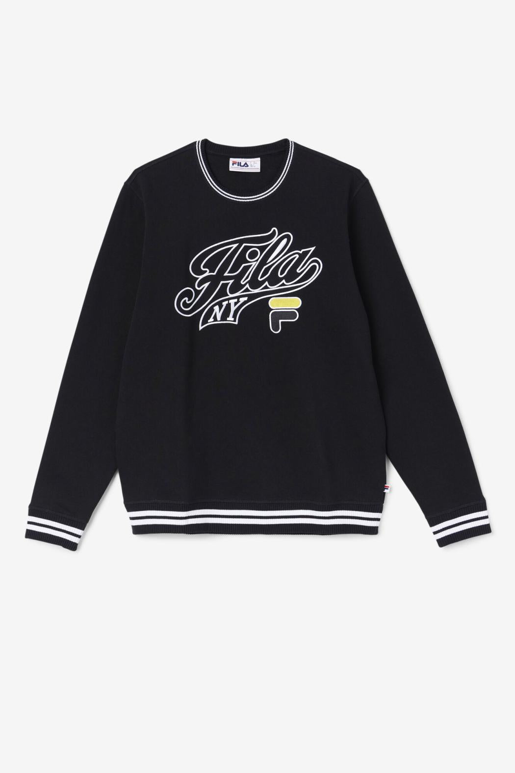 FILA Taylor Crewneck Sweatshirt 001 BLACK / WHITE / MIMOSA | Men Sweatshirts &amp; Hoodies