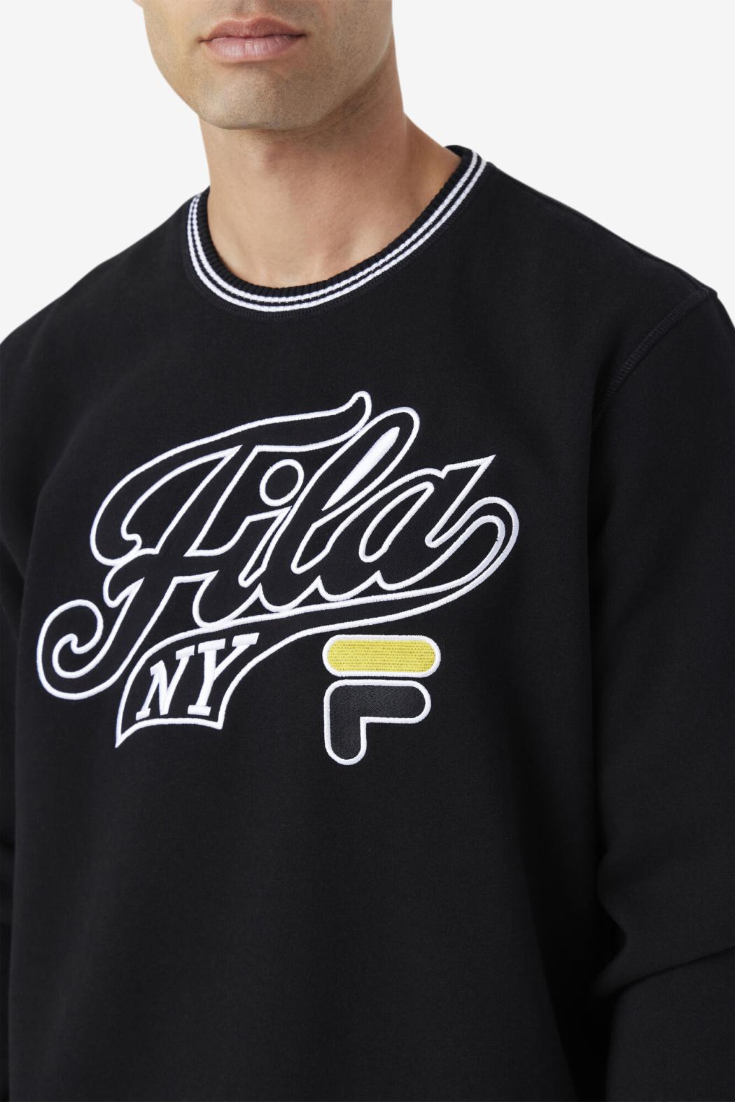 FILA Taylor Crewneck Sweatshirt 001 BLACK / WHITE / MIMOSA | Men Sweatshirts &amp; Hoodies