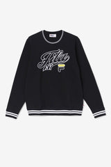 FILA Taylor Crewneck Sweatshirt 001 BLACK / WHITE / MIMOSA | Men Sweatshirts &amp; Hoodies