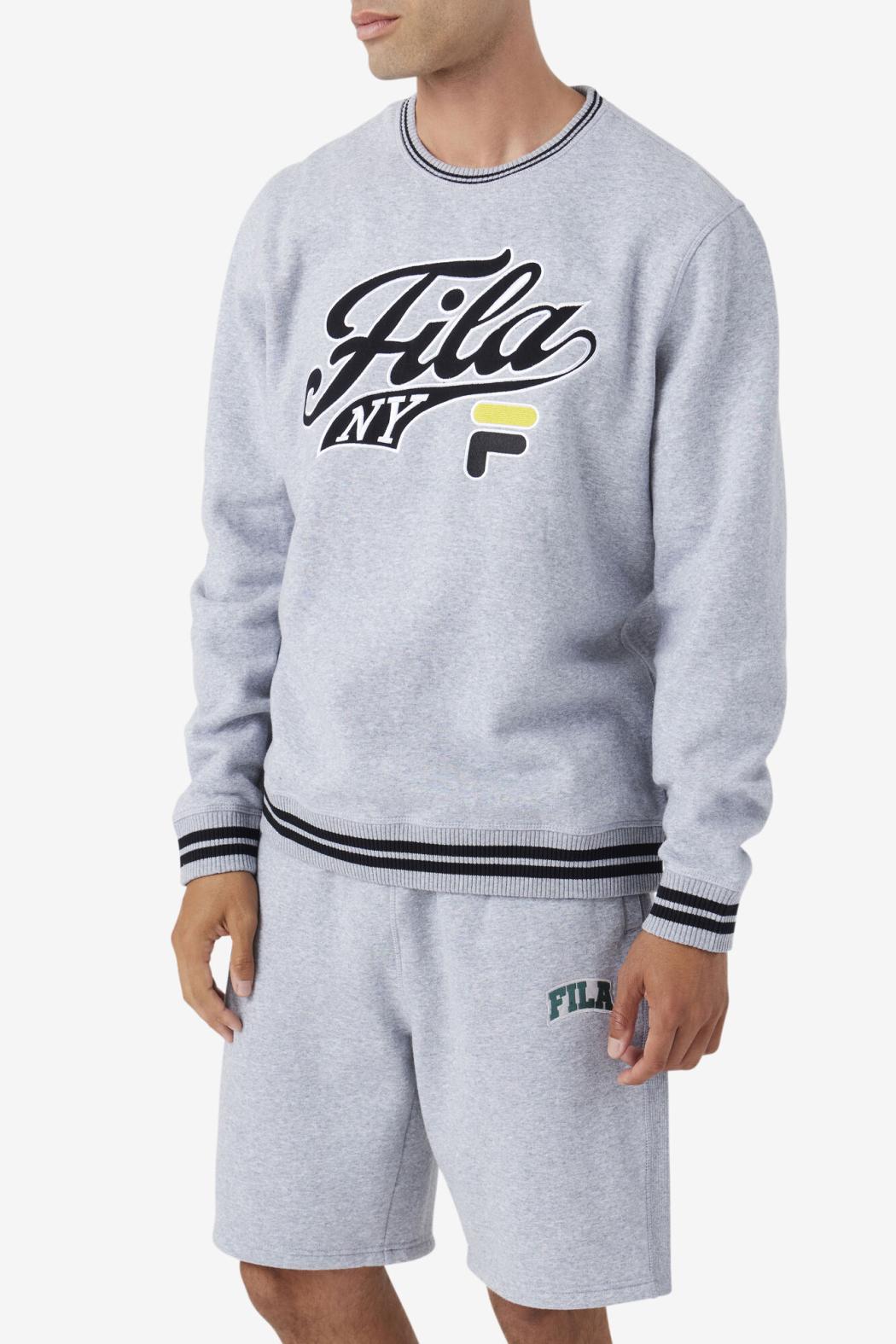 FILA Taylor Crewneck Sweatshirt 064 LIGHT GREY MARL / BLACK / MIMOSA | Men Sweatshirts &amp; Hoodies