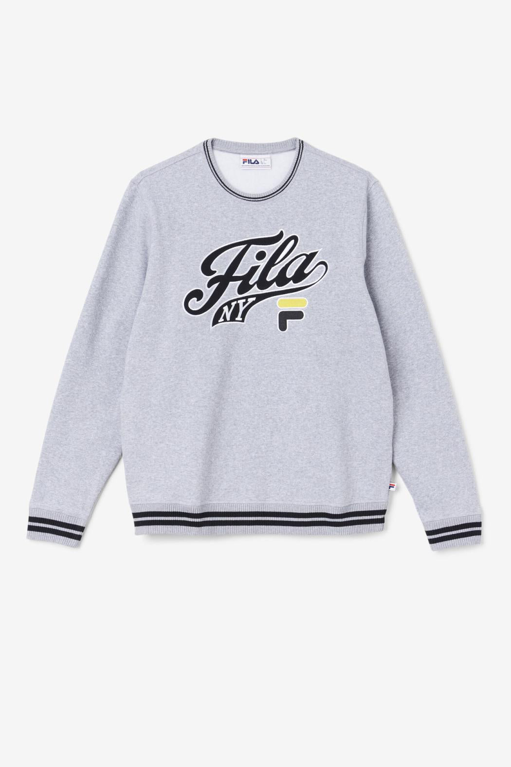 FILA Taylor Crewneck Sweatshirt 064 LIGHT GREY MARL / BLACK / MIMOSA | Men Sweatshirts &amp; Hoodies