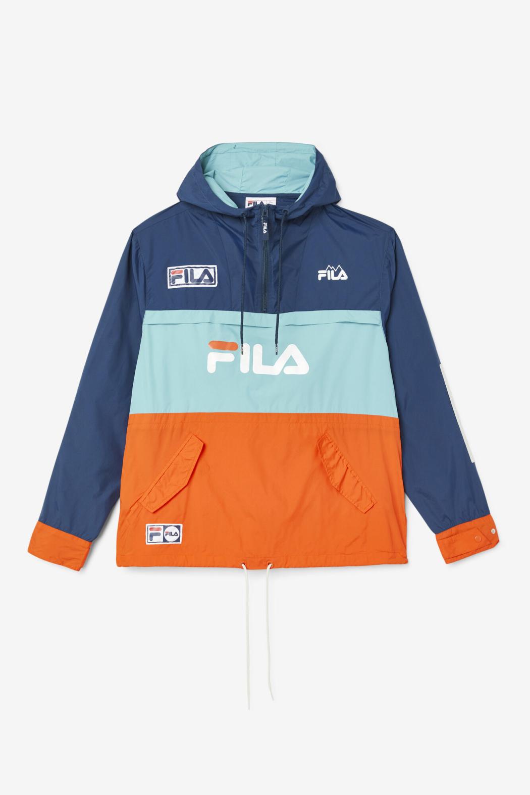FILA Tharu Windjacket 934 FRENCH NAVY / BAYOU / CHERRY TOMATO | Men Sweaters &amp; Outerwear