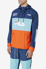 FILA Tharu Windjacket 934 FRENCH NAVY / BAYOU / CHERRY TOMATO | Men Sweaters &amp; Outerwear