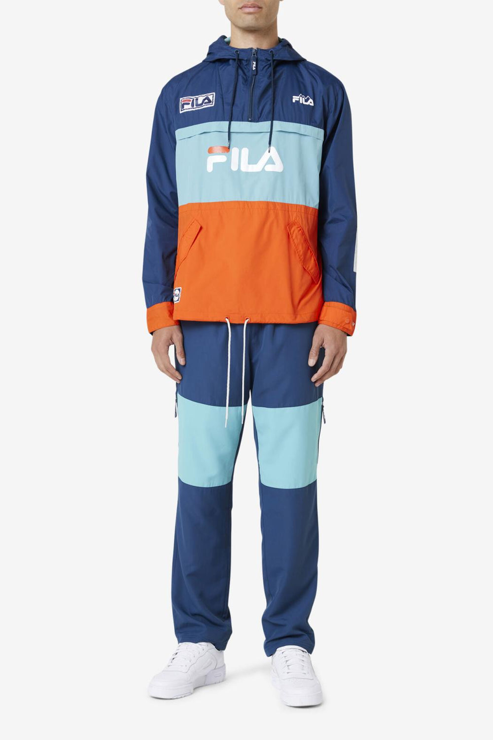 FILA Tharu Windjacket 934 FRENCH NAVY / BAYOU / CHERRY TOMATO | Men Sweaters &amp; Outerwear