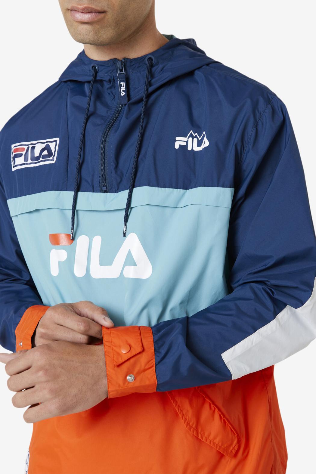 FILA Tharu Windjacket 934 FRENCH NAVY / BAYOU / CHERRY TOMATO | Men Sweaters &amp; Outerwear