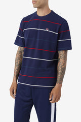 FILA Thiago Crew 410 FILA NAVY / DARK TEAL / FILA RED | Men Tops